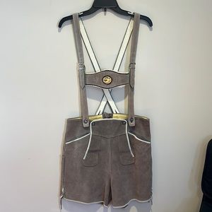 Men’s lederhosen size small gray suede leather